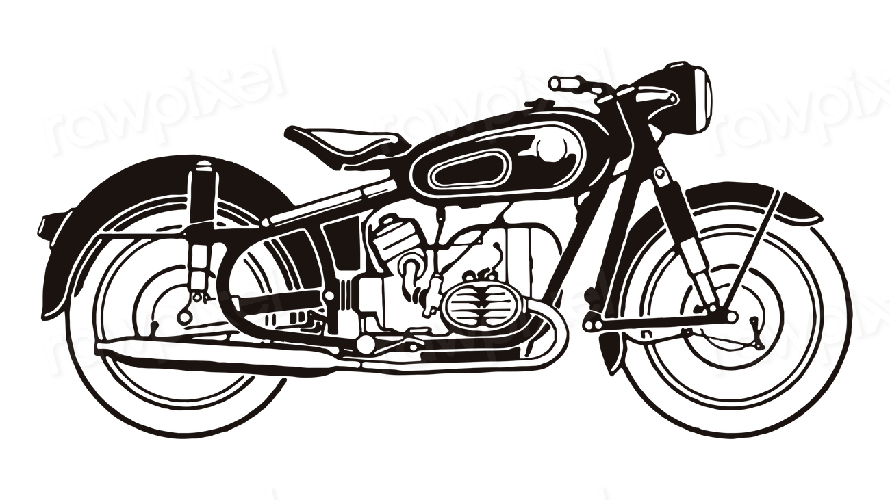 Classic motorcycle png sticker, vehicle